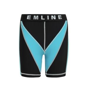 Black & Turquoise V-Panel Performance Bike Shorts